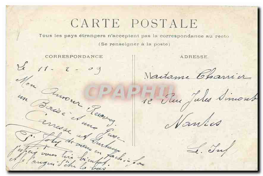 CPA Paris Hotel de Ville  — Rückseite
