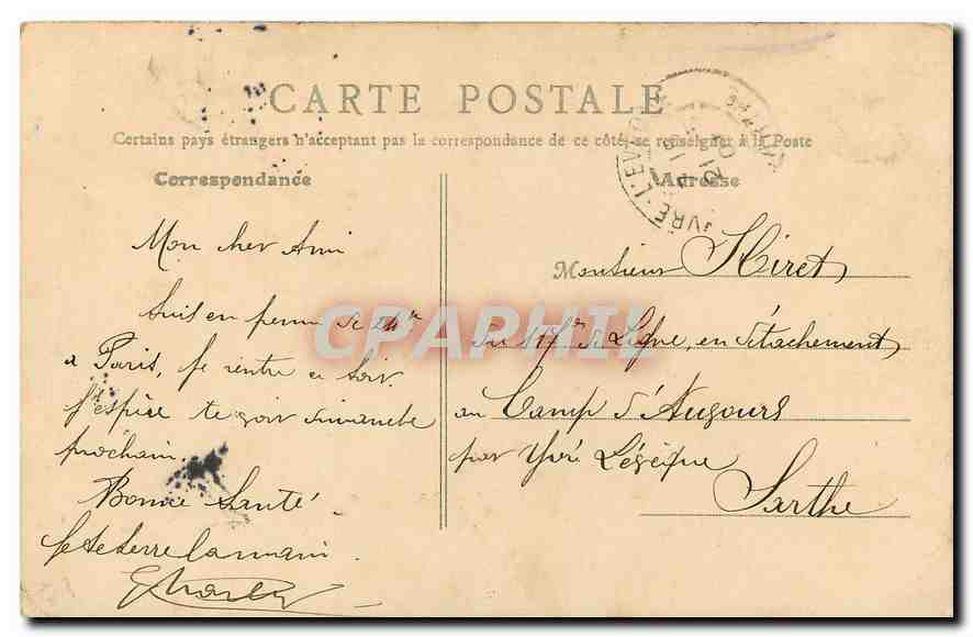 CPA Paris Chambre des Deputes  — Verso