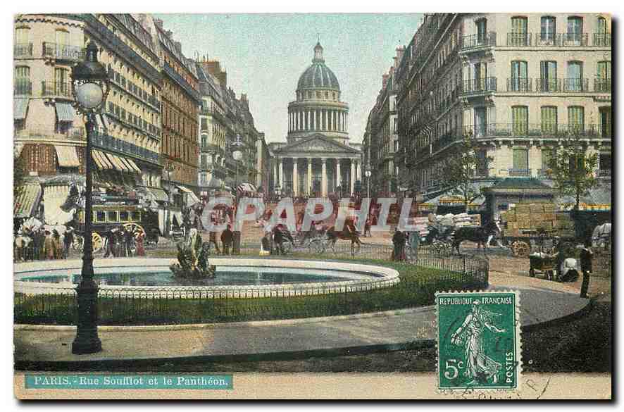 CPA Paris Rue Soufflot et le Pantheon 