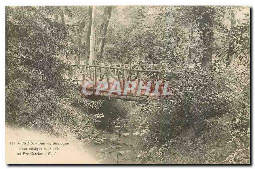 CPA Paris Bois de Boulogne Pont rustique sous bois au Pre Catelan 