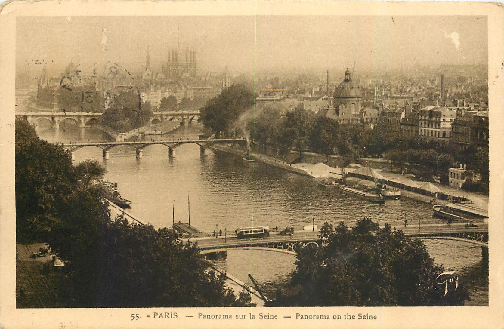 CPA Paris Panorama sur la Seine 