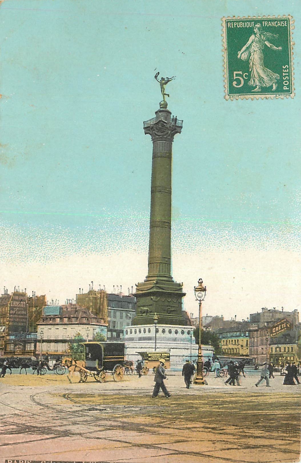 CPA Paris Colonne de Juillet Place de la Bastille