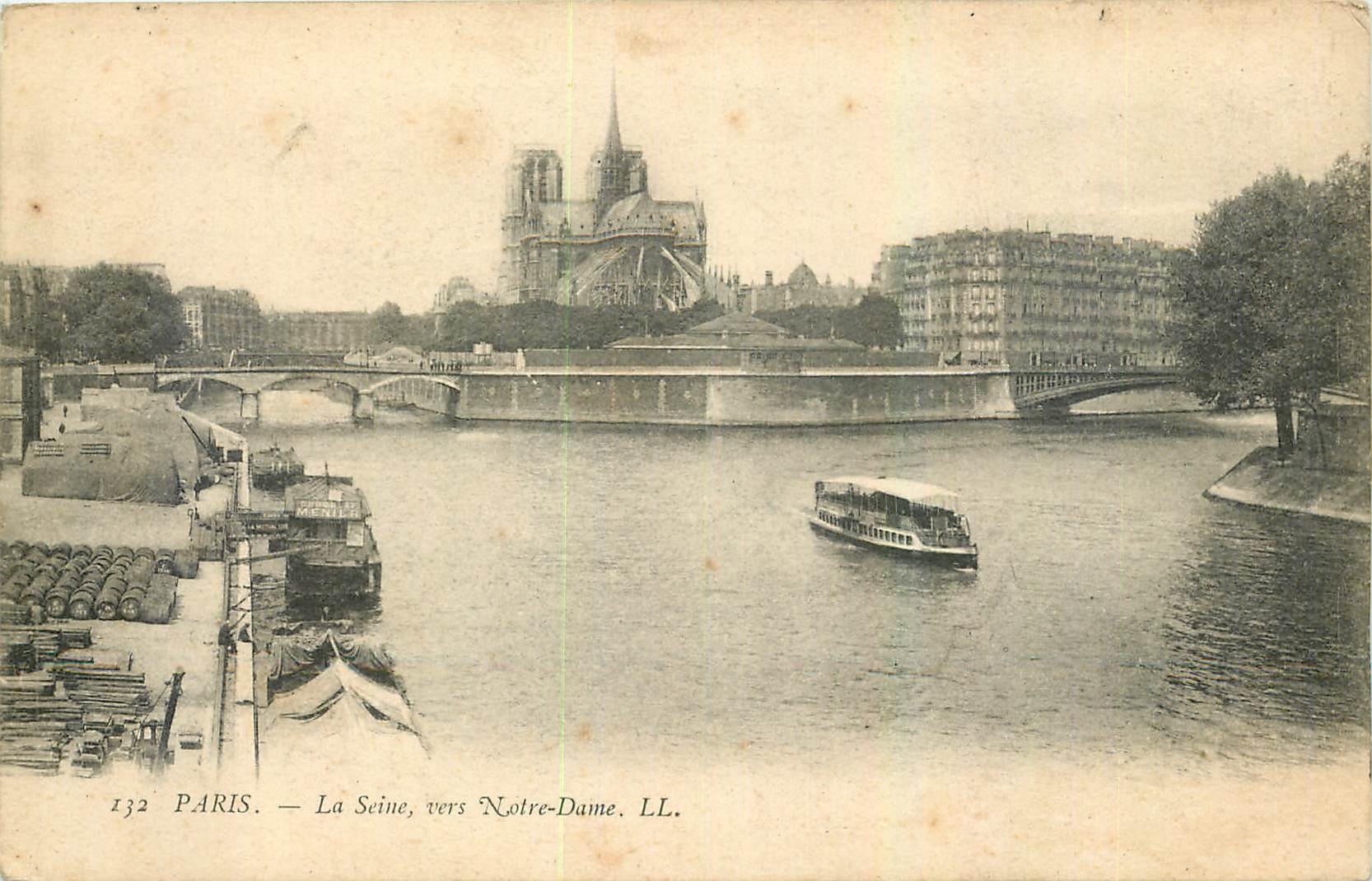 CPA Paris La Seine vers Notre Dame 