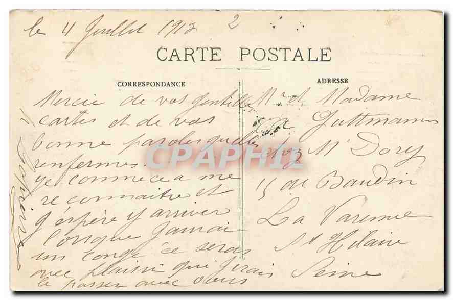 CPA Paris La Sorbonne  — Verso