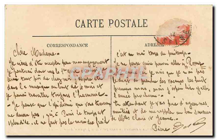 CPA Paris l'Hotel de Cluny  — Rückseite