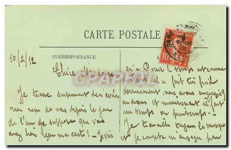 CPA Paris Le Pont Alexandre III  — Verso