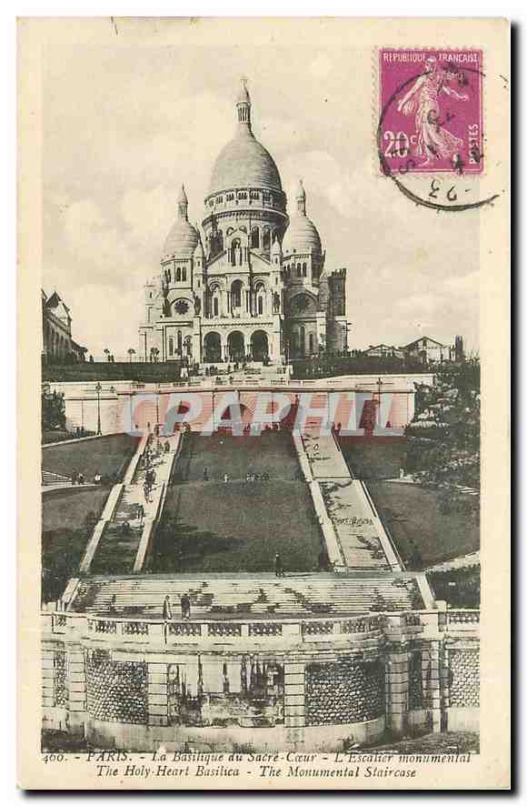 CPA Paris La Basilique du Scare Coeur l'Escalier monumental 