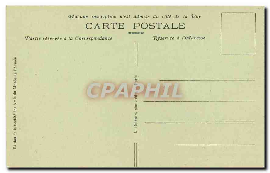 CPA Paris Hotel des Invalides musee de l'Armee  — Rückseite