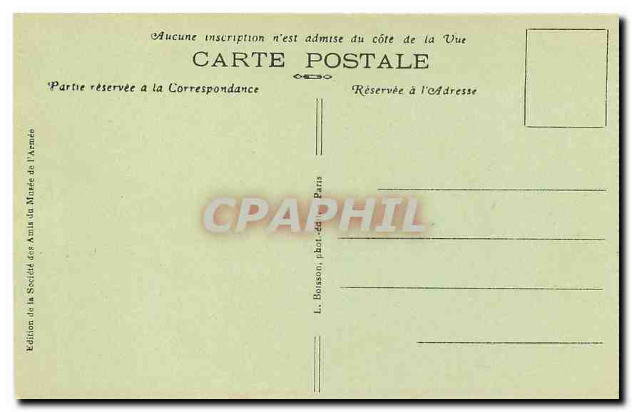 CPA Paris Hotel des Invalides Les portes de Bronze  — Rückseite