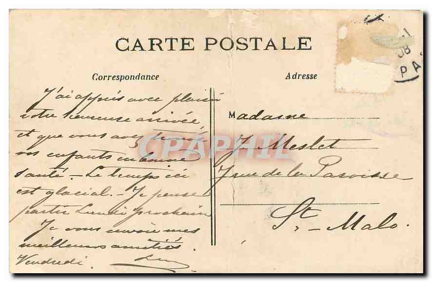 CPA Paris Le Boulevard des Italiens  — Rückseite