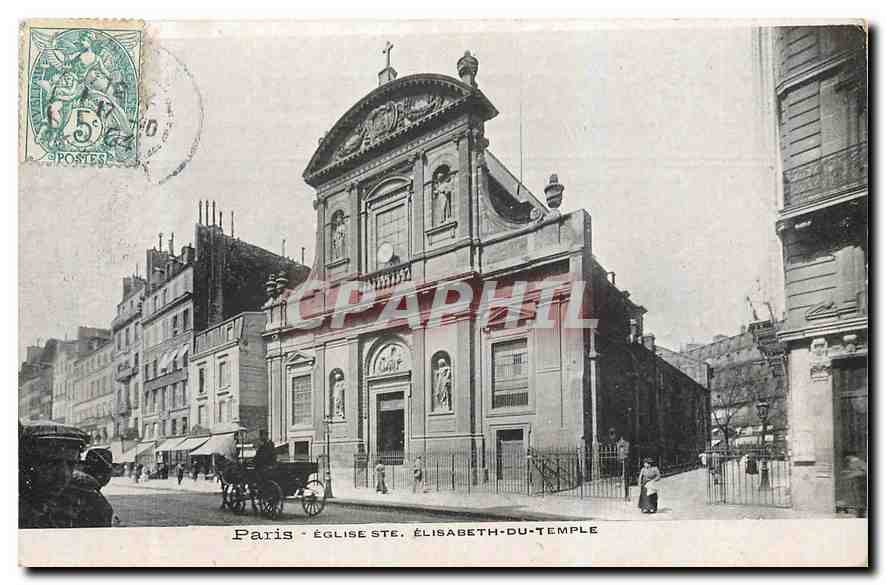 CPA Paris Eglise Ste Elisabeth du Temple 