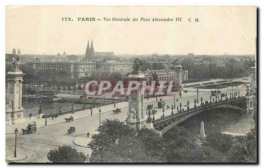 CPA Paris Vue generale du Pont Alexandre III 