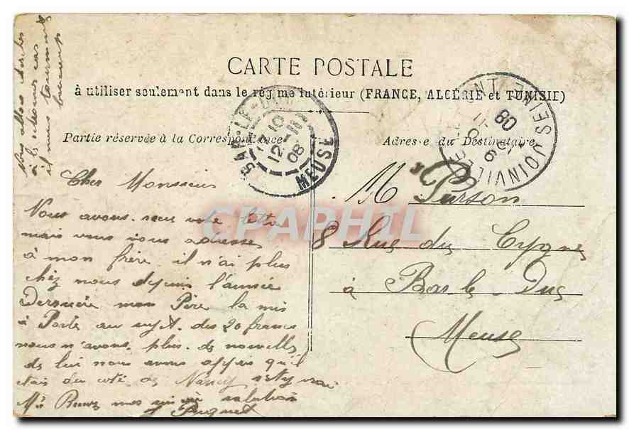 CPA Paris l'Eglise Notre Dame  — Verso