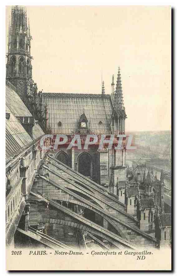 CPA Paris Notre Dame Contreforts et Gargouilles 