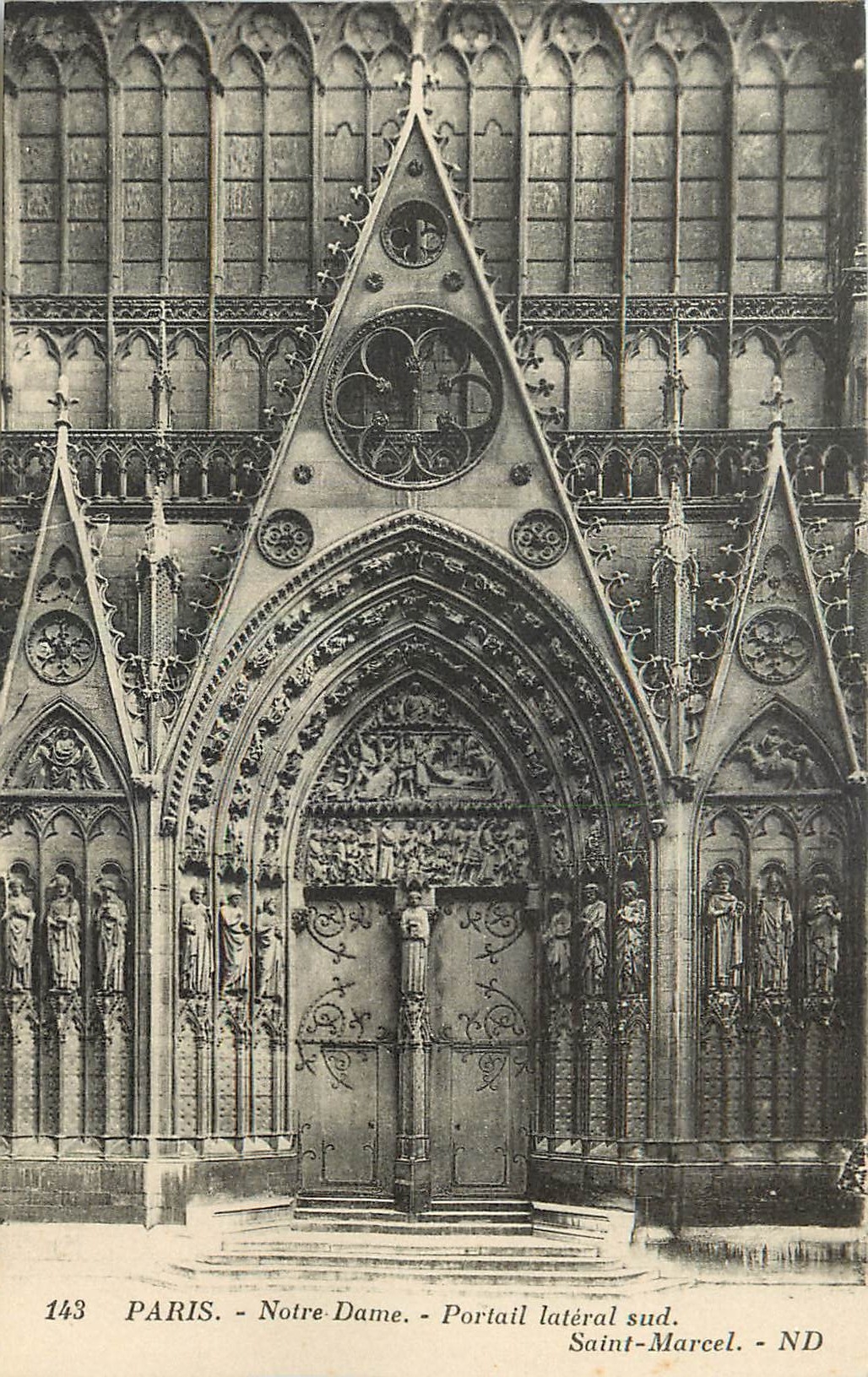 CPA Paris Notre Dame Portail lateral sud Saint Marcel 