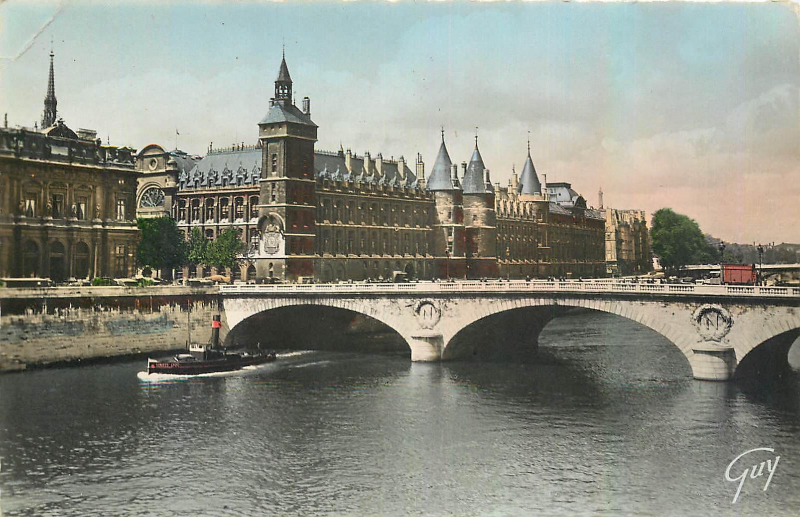 CPA Paris et ses Merveilles La Seine le pont au Change et le palais de Justice Conciergerie 