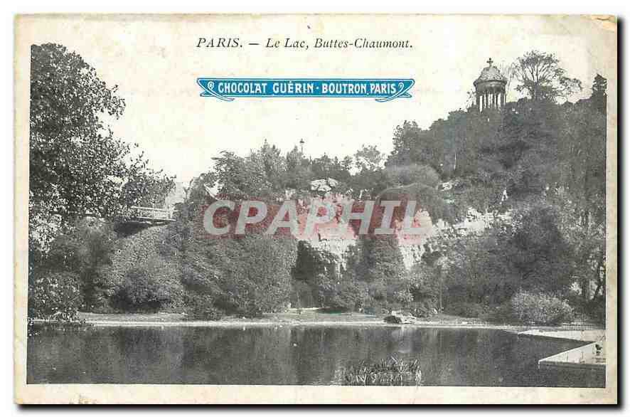 CPA Paris Le Lac Buttes Chaumont Chocolat Guerin Boutron Paris