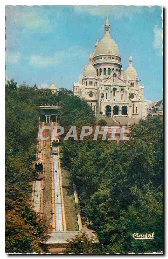 CPA Paris Le Sacre Coeur et le Funiculaire 