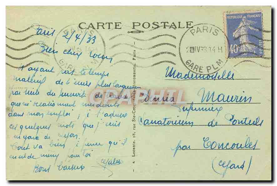 CPA Paris Le Grand Palais  — Rückseite