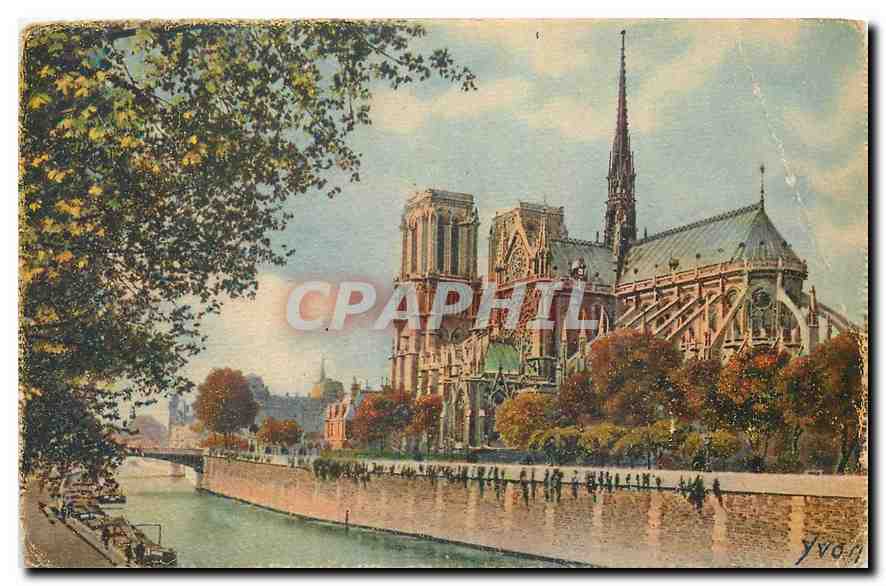 CPA Paris Notre Dame et le Square de l'Archeveche 