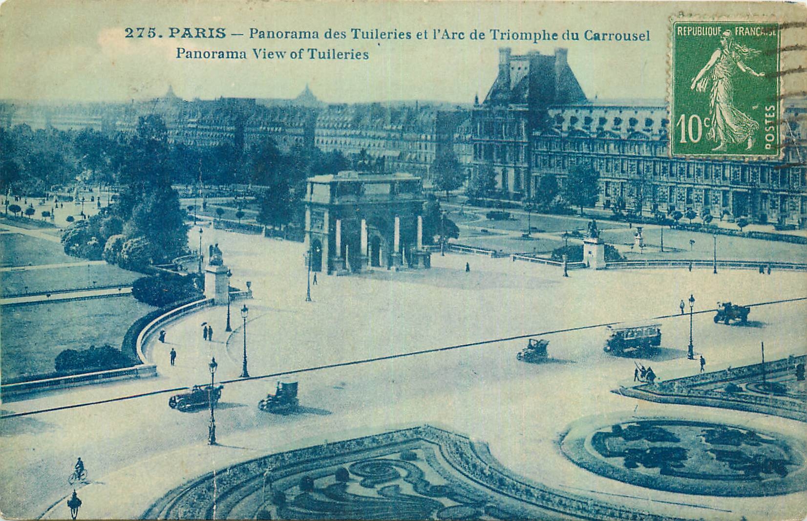CPA Paris Panorama des Tuileries et l'Arc de Triomphe du Carrousel 