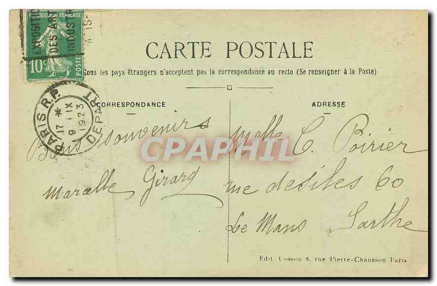 CPA Paris La Fontaine Medicis  — Rückseite