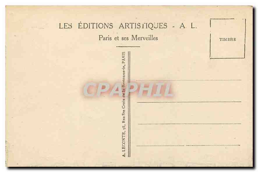 CPA Paris La Madeleine  — Rückseite