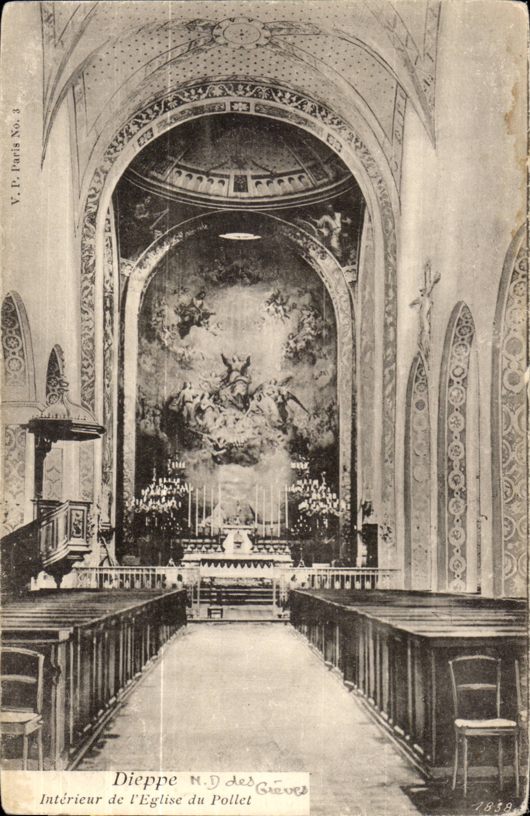 Dieppe CPA Interieur de l'eglise du Pollet