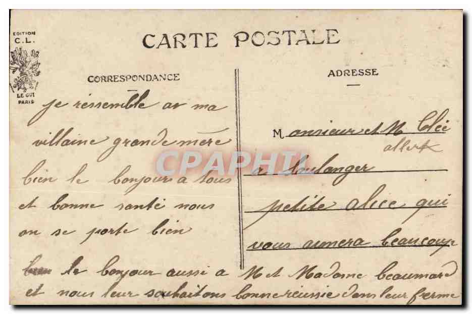 CPA Fantaisie Enfant  — Verso