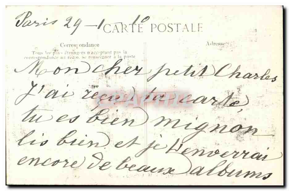 CPA Crue de la Seine Jardin des Plantes L'ours blanc conte ses peines Bear — Rückseite