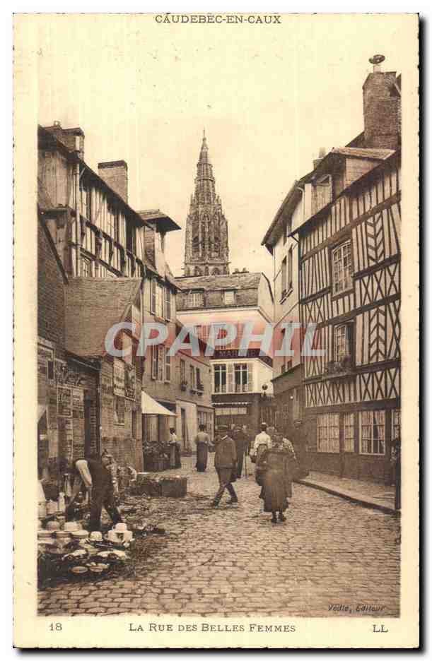 CPA Caudebec en Caux La rue des bevlles femmes