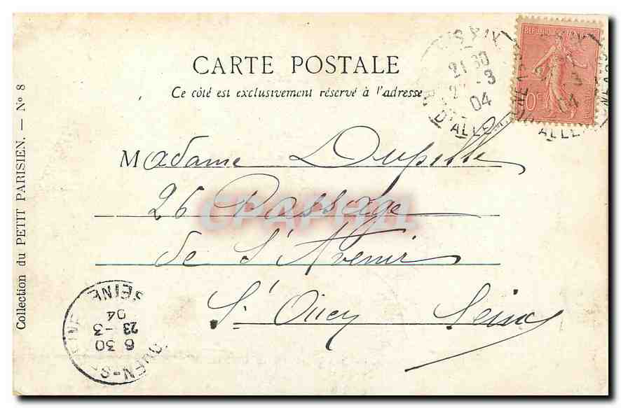CPA Paris La Place de la Concorde  — Rückseite