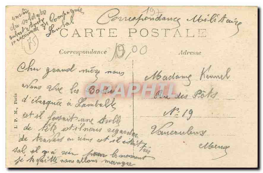 CPA Paris Chambre des Deputes  — Rückseite