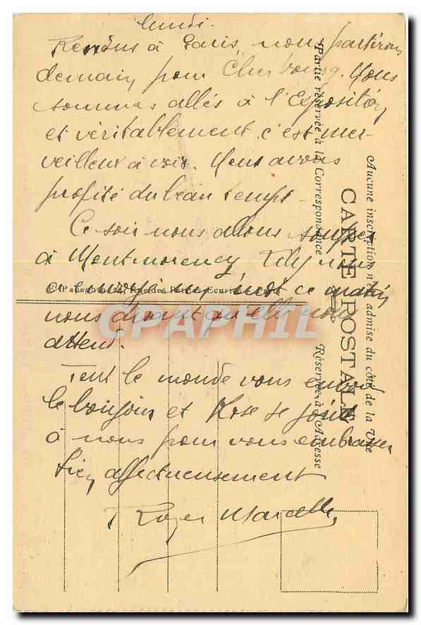 CPA Paris La Madeleine  — Verso