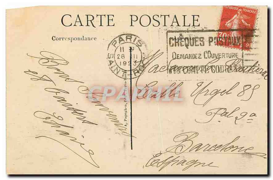 CPA Paris La Conciergerie  — Verso