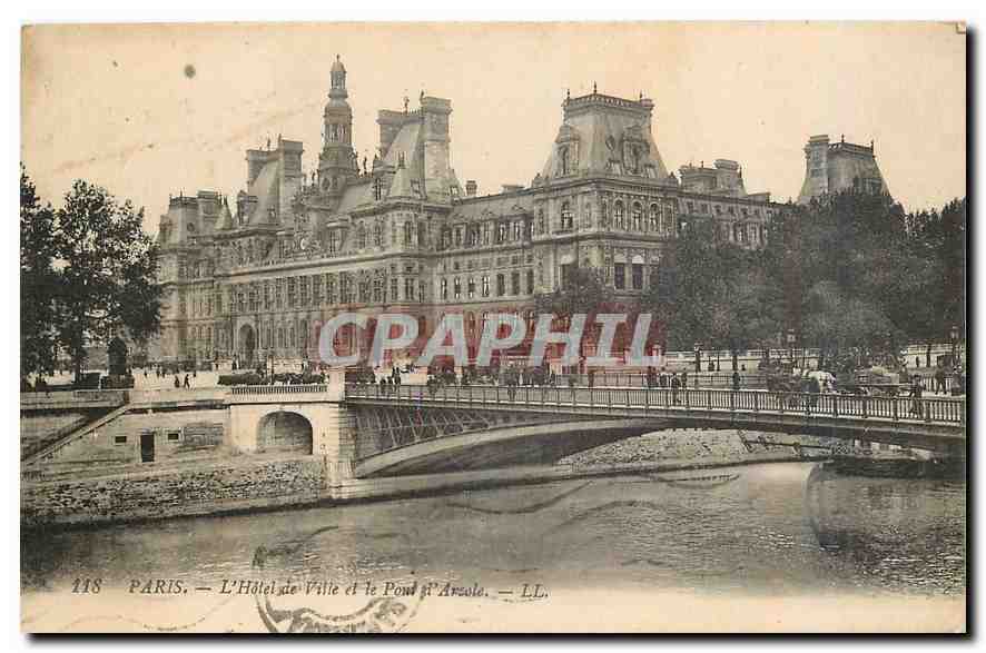 CPA Paris L'Hotel de Ville et le Pont d'Arcole 