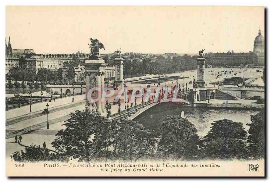 CPA Paris Perspective du Pont Alexandre III et de l'Esplanade des Invalides vue prise du Grand Palai