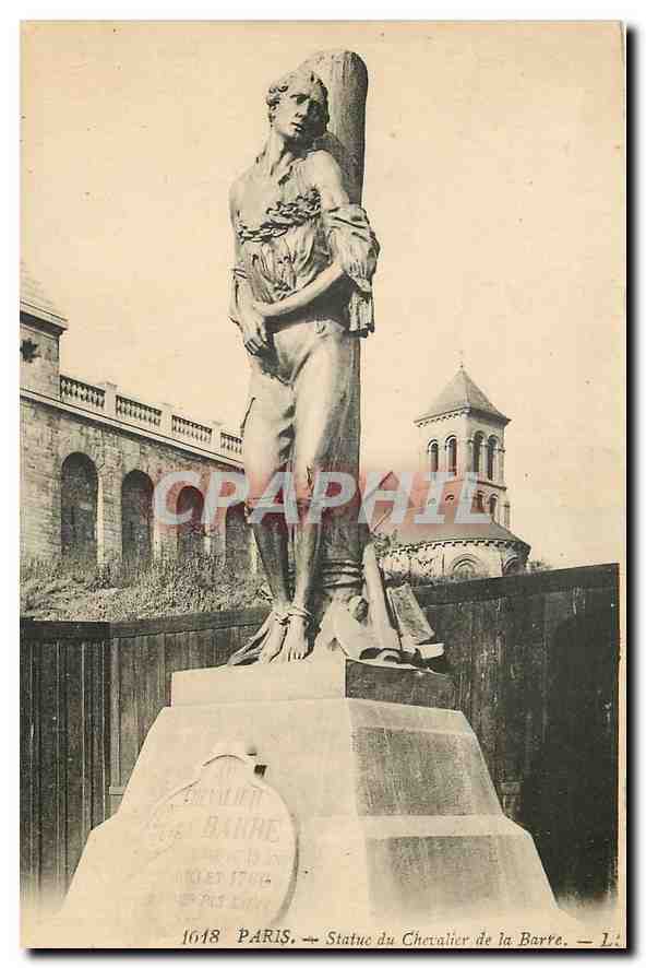 CPA Paris Statue du Chevalier de la Barre 