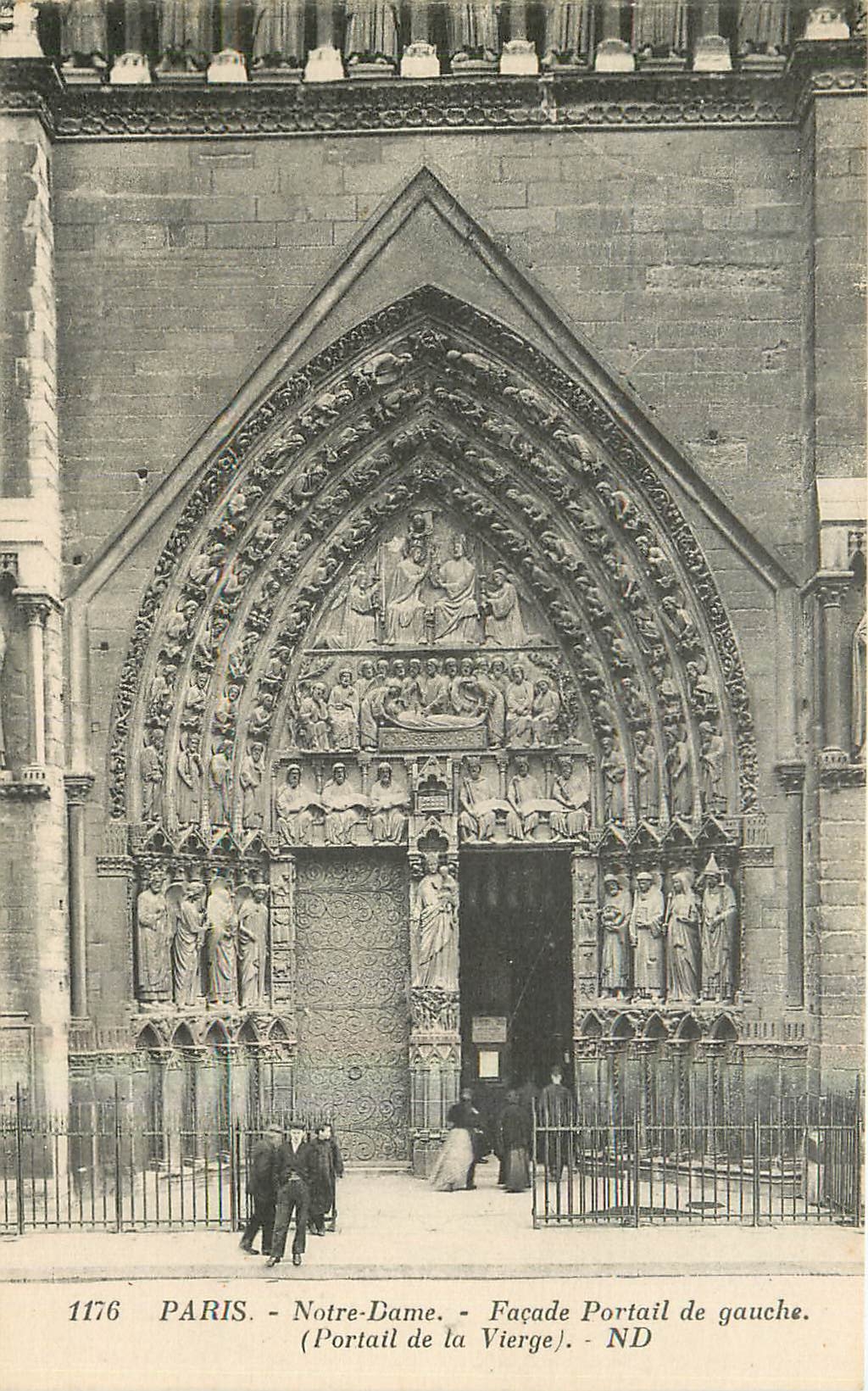 CPA Paris Notre Dame Facade Portail de gauche Portail de la Vierge 