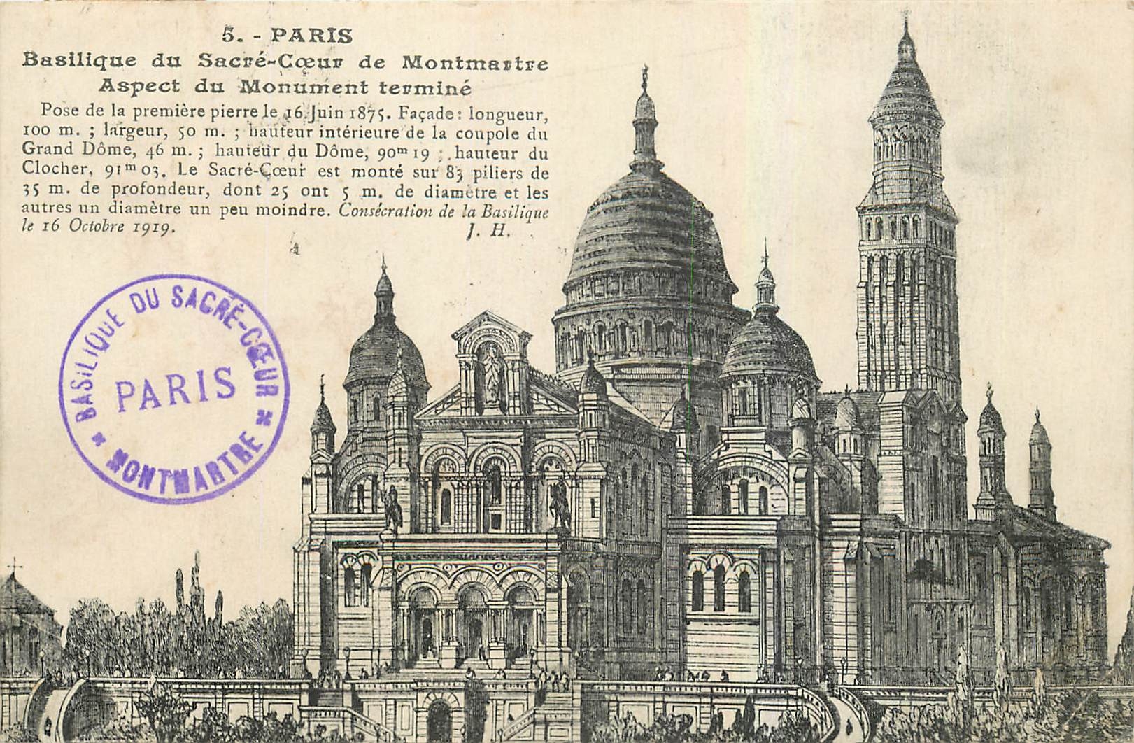 CPA Paris Basilique du Sacre Coeur de Montmartre Aspect du Monument termine 