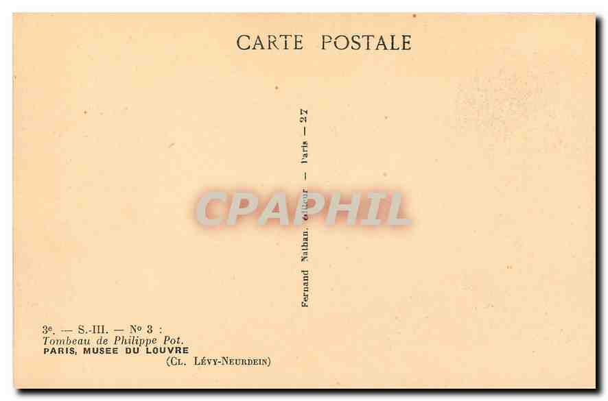 CPA Tombeau de Philippe Pot Paris Musee du Louvre  — Rückseite