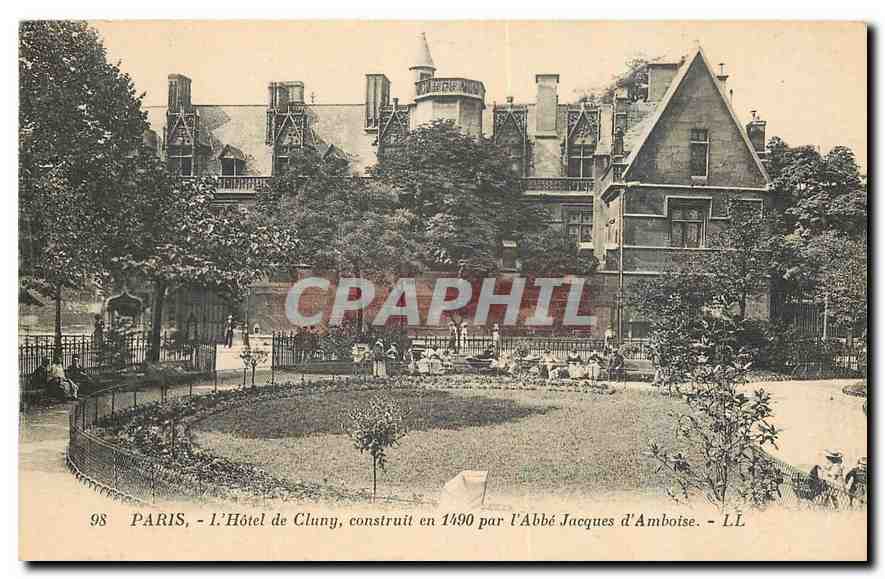 CPA Paris l'Hotel de Cluny construit en 1490 par l'Abbe Jacques d'Amboise 