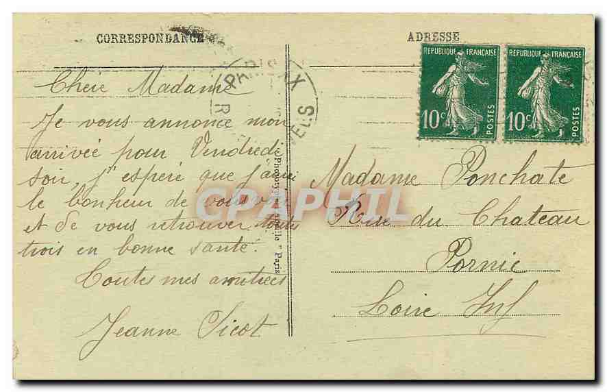 CPA Paris La Conciergerie  — Verso