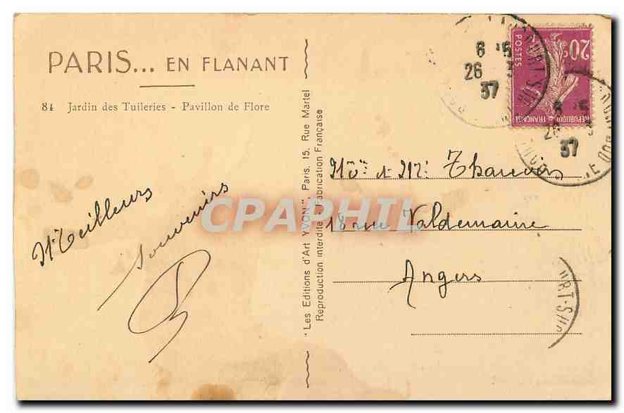 CPA Paris en flanant Jardin des Tuileries Pavillon de Flore  — Verso