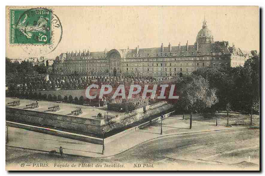 CPA Paris Facade de l'Hotel des Invalides 
