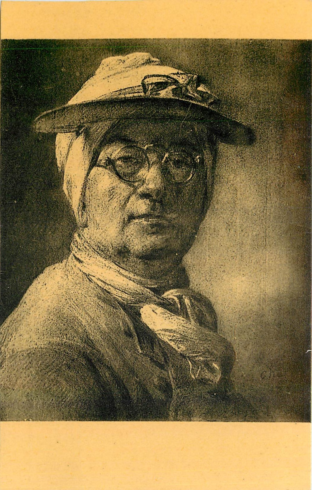 CPA Chardin Jean Baptiste Simeon Portail de l'Artiste a la visiere Paris Musee du Louvre 