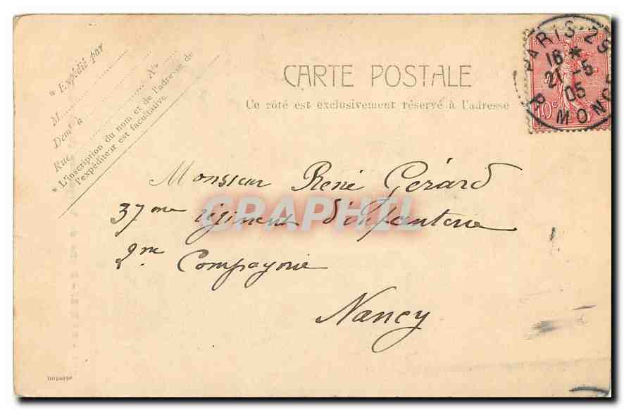 CPA Paris Diane de Versailles Luxembourg  — Rückseite