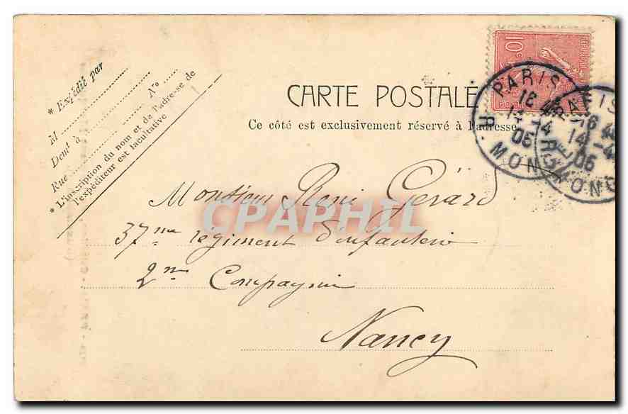 CPA Paris Cupidon de Laurent Marqueste Luxembourg  — Rückseite