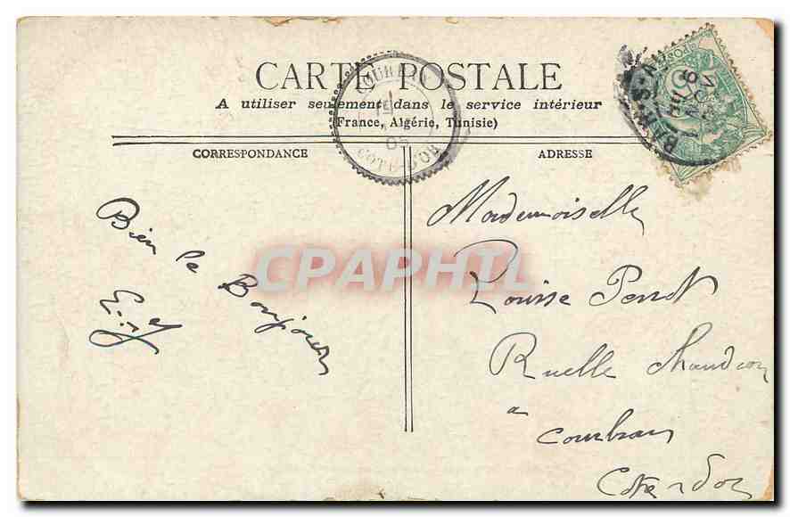CPA Paris Rue du Louvre & Hotel des Postes  — Verso