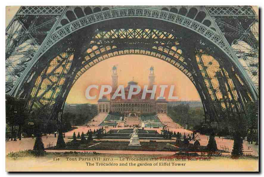 CPA Tout Paris Le Trocadero et le Jardin de la Tour Eiffel 